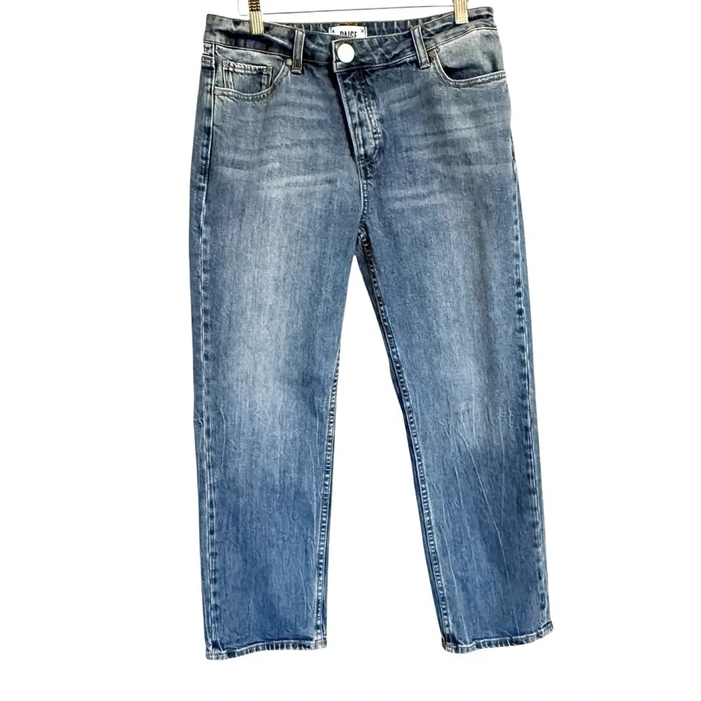 PAIGE Noella Straight Asymmetrical Covered Button Fly Graceland Jeans Women’s 28 - Picture 3 of 15